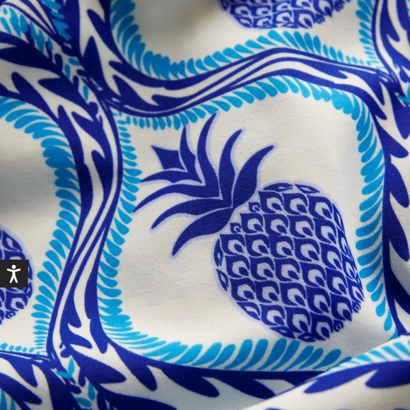 NWT BODEN Levanzo Halter Swimsuit in Surf The Web Blue, Pineapple Wave - US 8 - Picture 6 of 11